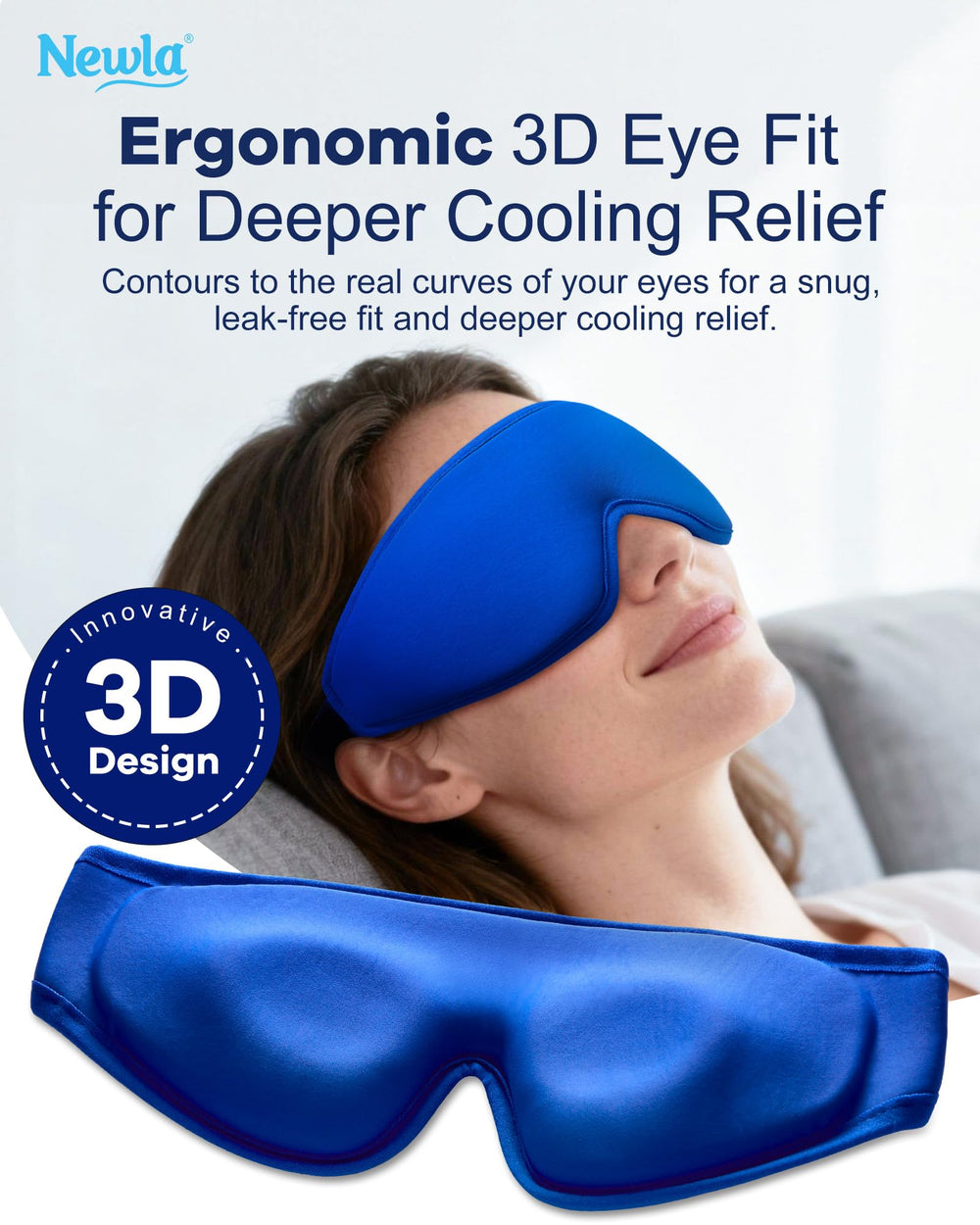 NEWLA eye mask adjustable strap for secure, personalized fit.