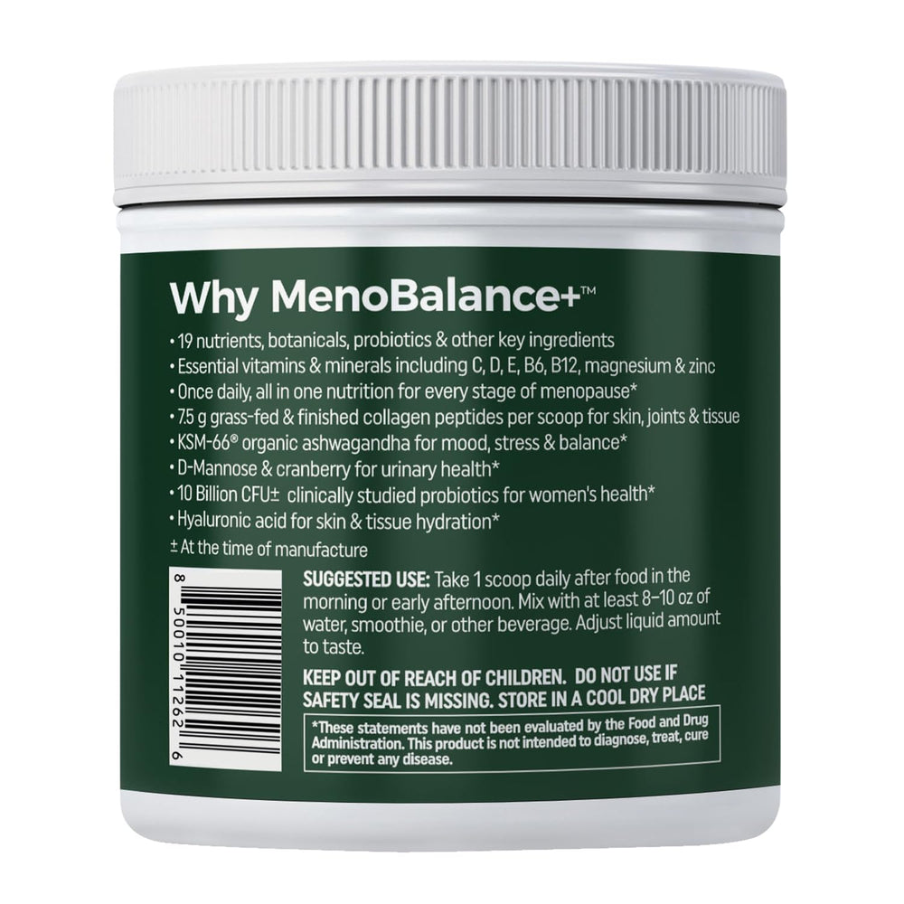 NewLife Naturals MenoBalance+ scoop-dispense demonstrates easy one-scoop daily dose