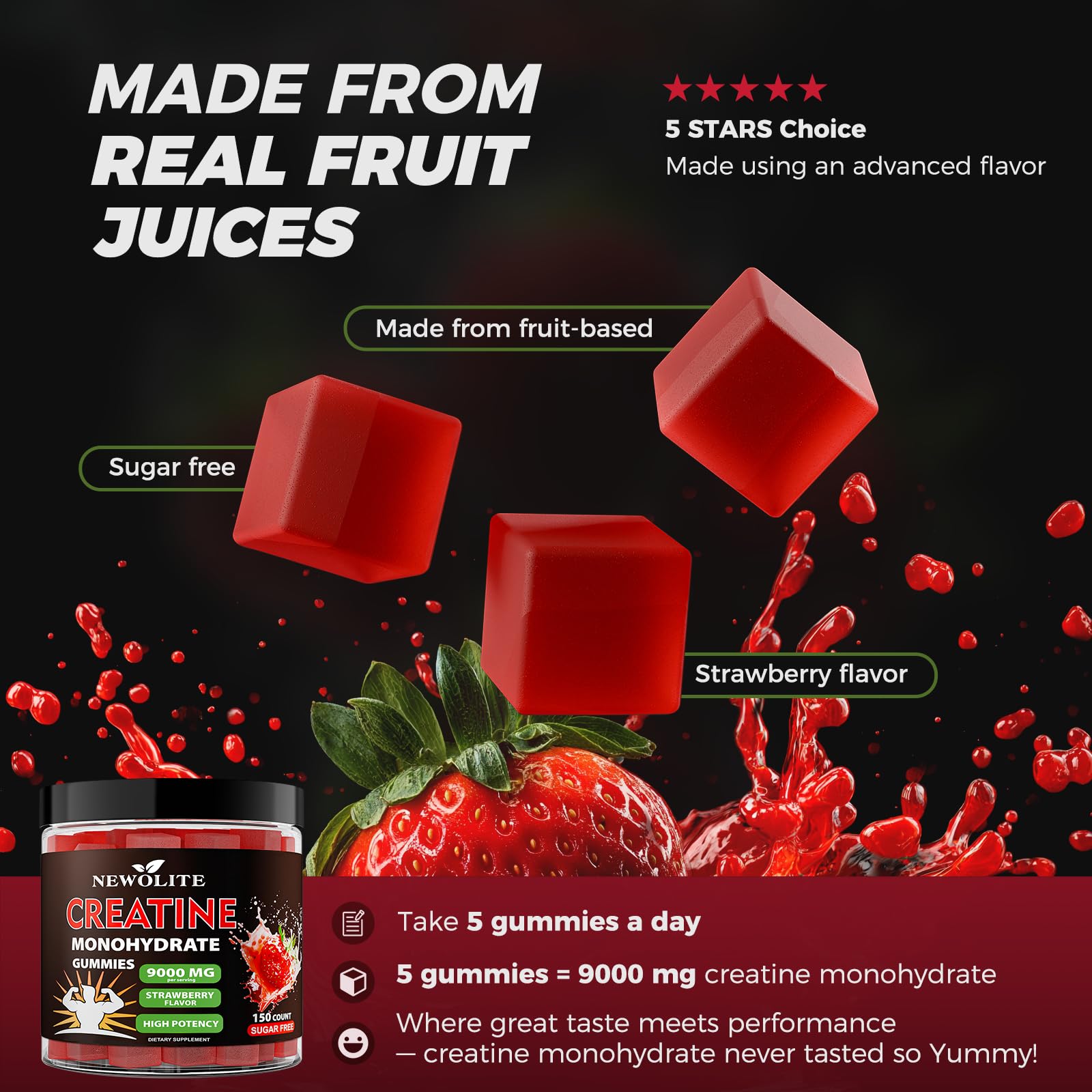 Travel-friendly NEWOLITE gummies pack for workouts on the go