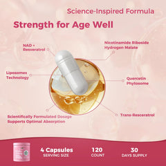 Newolite NAD+ label highlights key nutrients and serving size.
