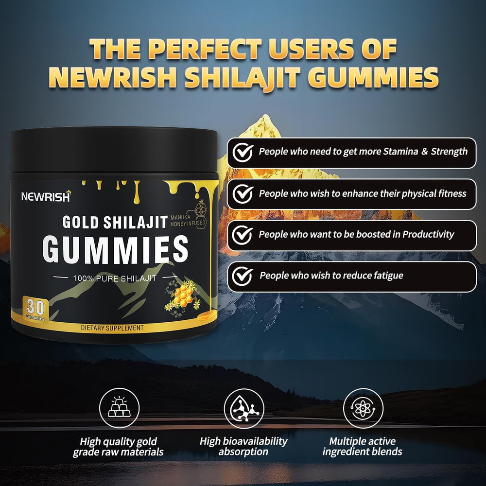 Newrish Shilajit Gummies men-women: suitable for both genders' wellness routines.