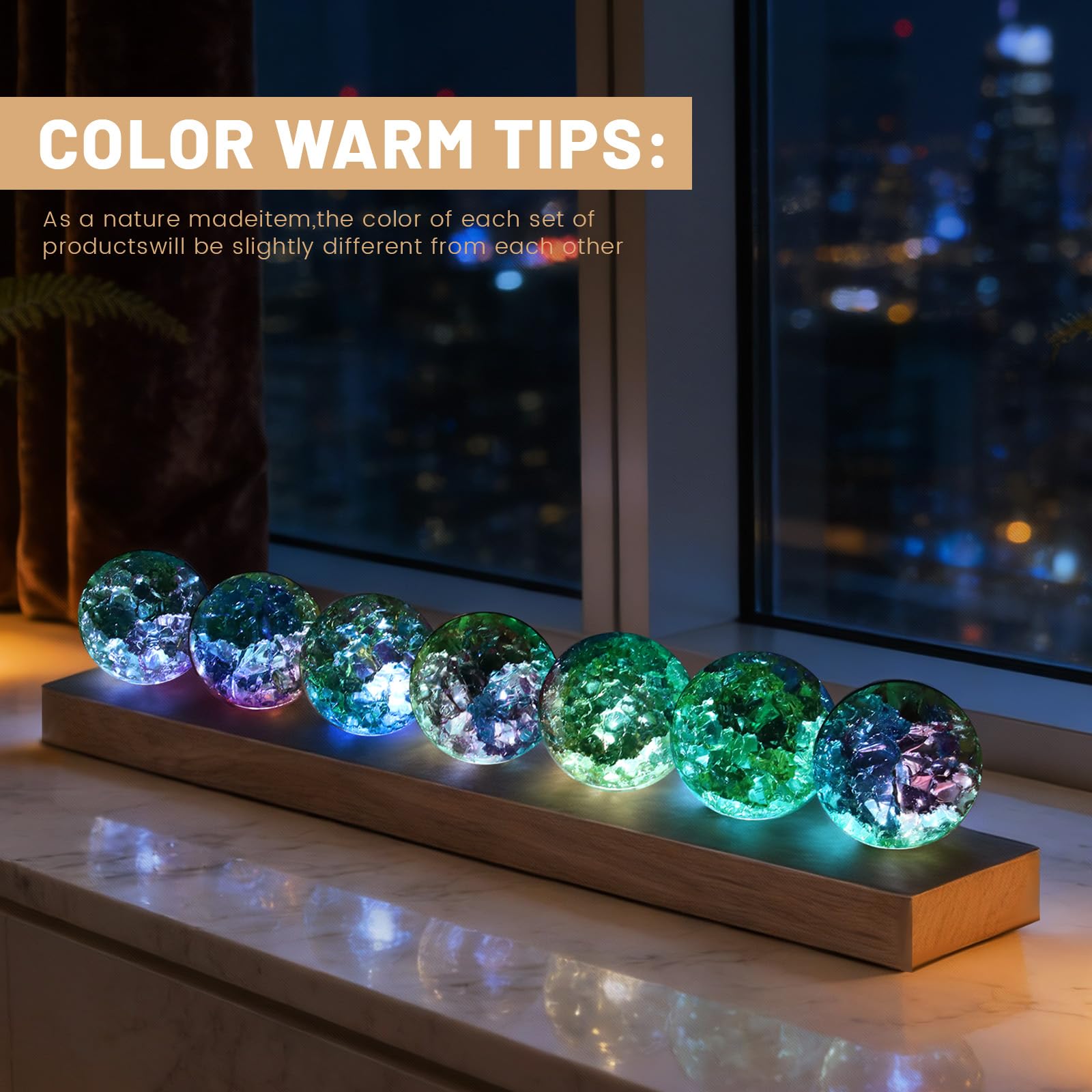 NewRiu 40mm crystal quartz stones display vibrant chakra colors during practice.