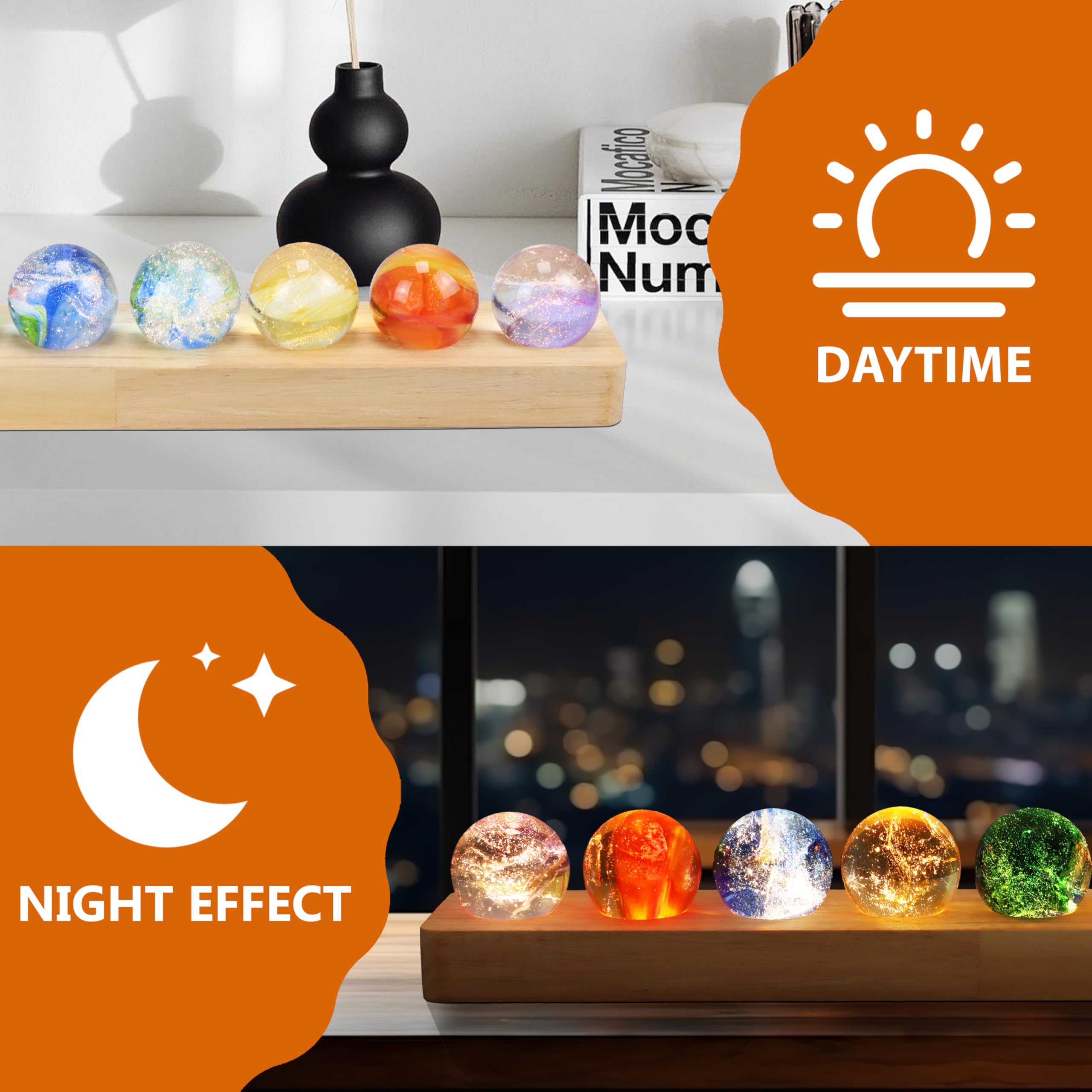 NewRiu LED wooden stand glows softly in a calming space.