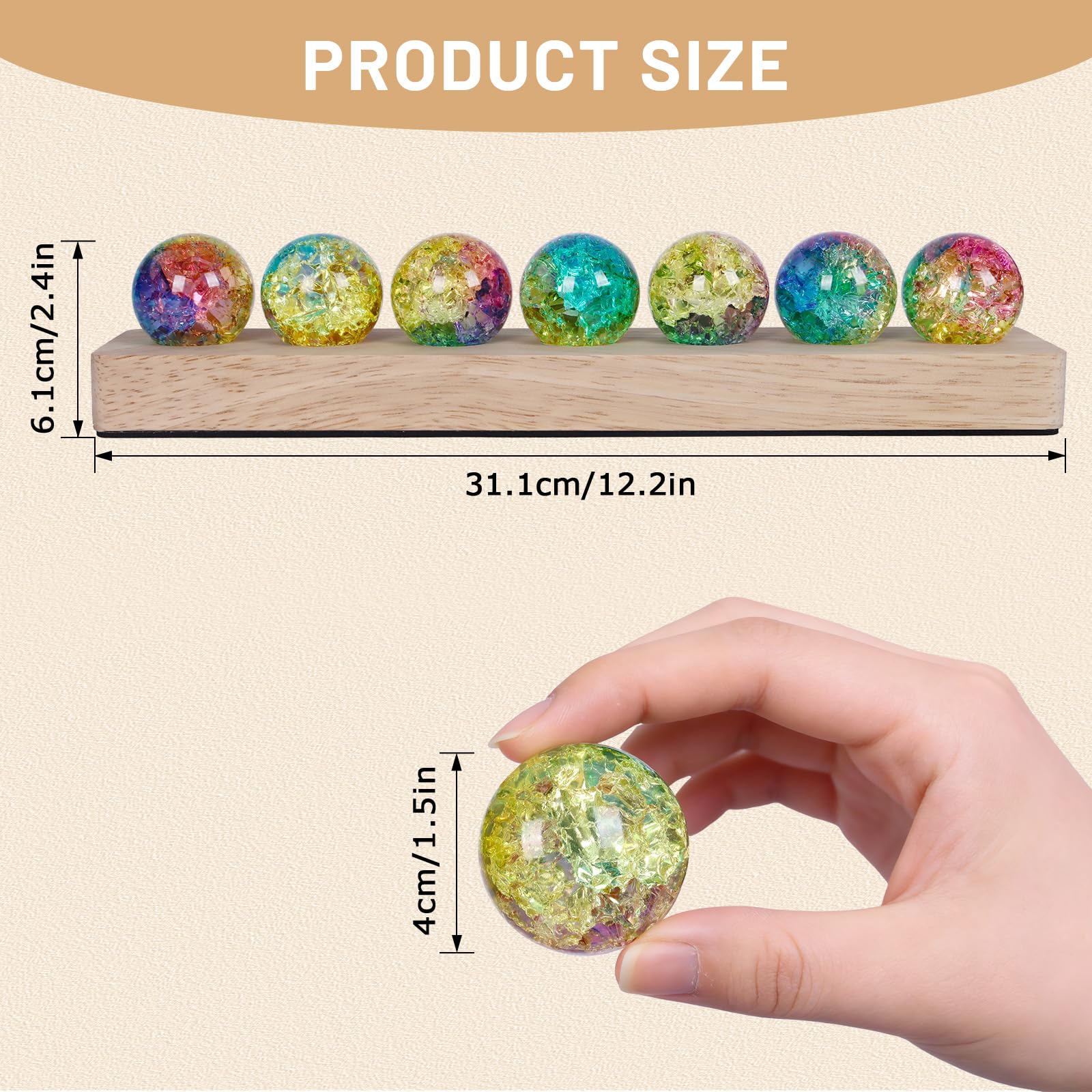 NewRiu LED wooden stand glows beside crystal chakra stones for calm decor.