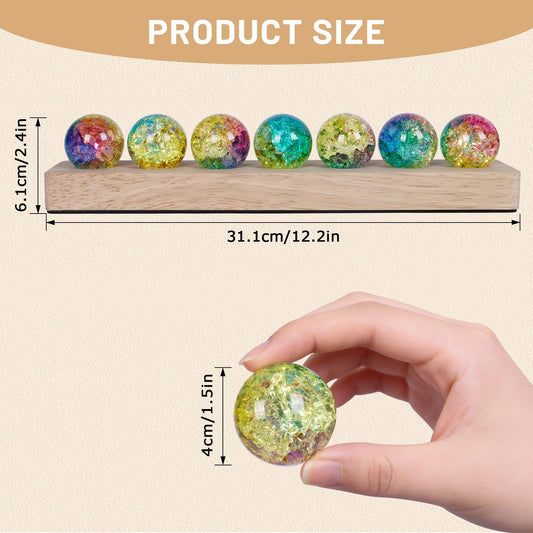 NewRiu LED wooden stand glows beside crystal chakra stones for calm decor.