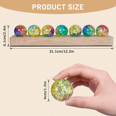 NewRiu LED wooden stand glows beside crystal chakra stones for calm decor.