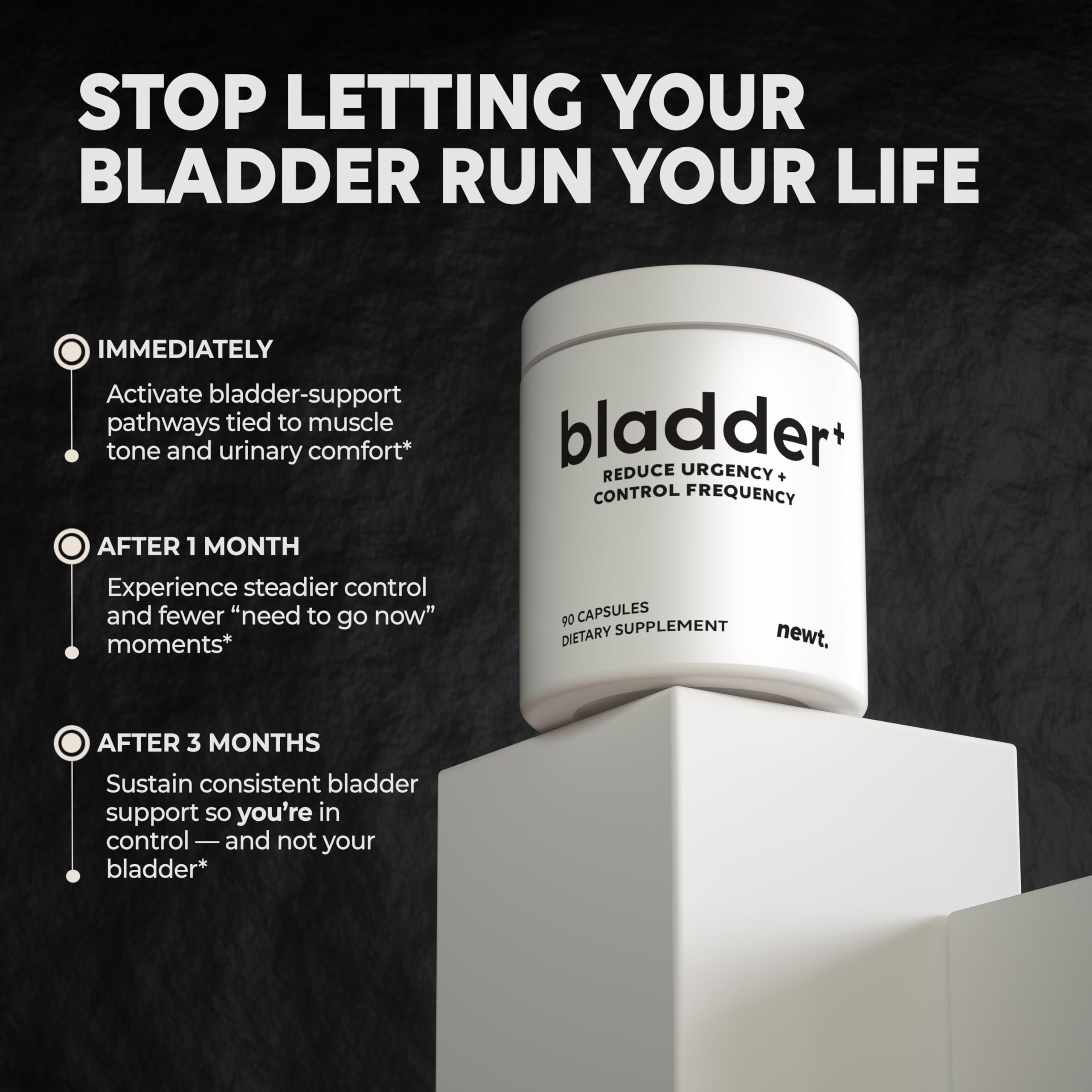 Newt Bladder Plus packaging box signaling trusted labeling and quality.