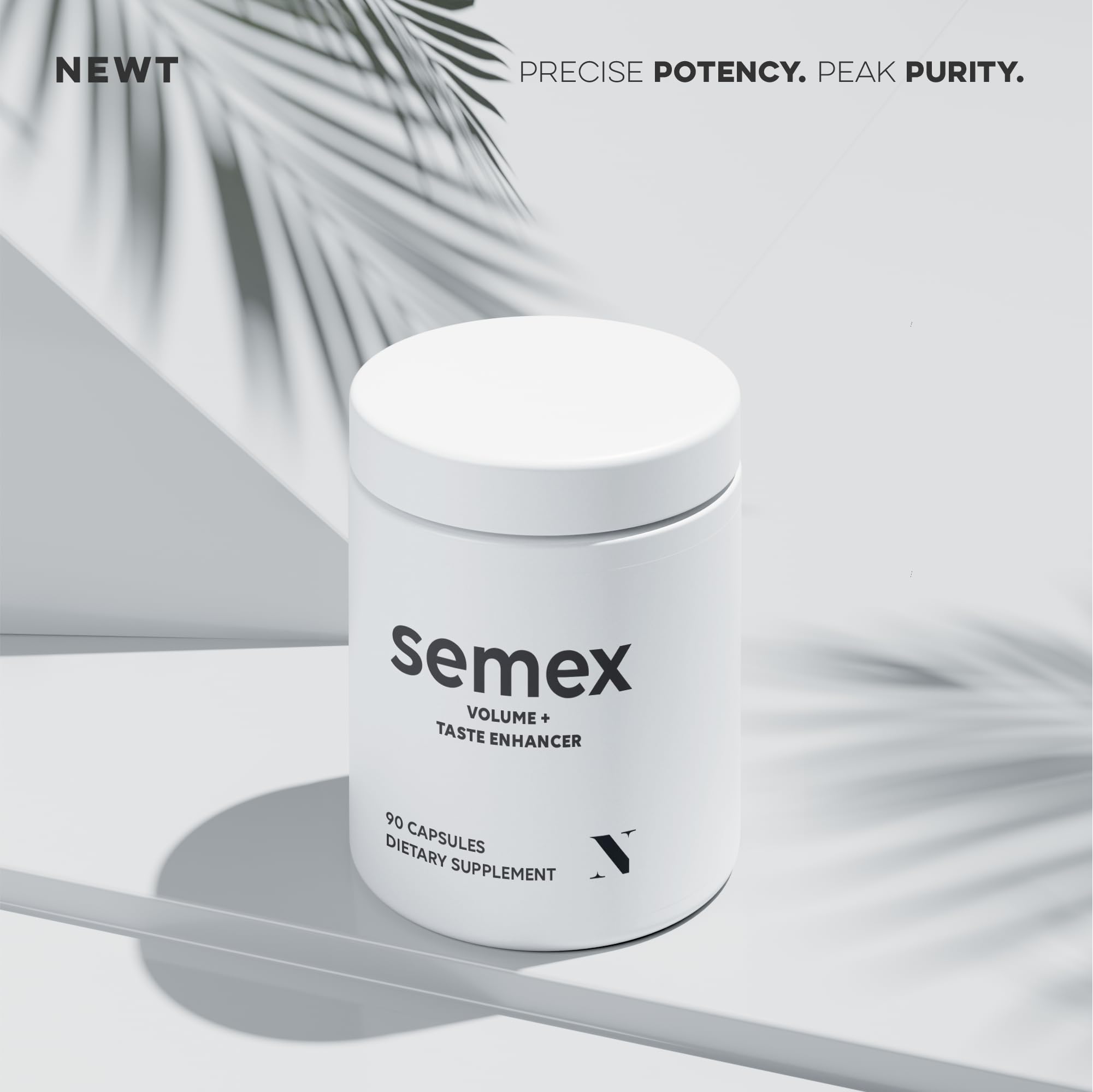 Newt SEMEX capsules with water for easy intake.