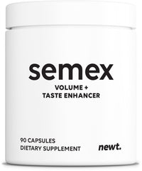 Newt SEMEX bottle displaying semen volume booster for daily support.