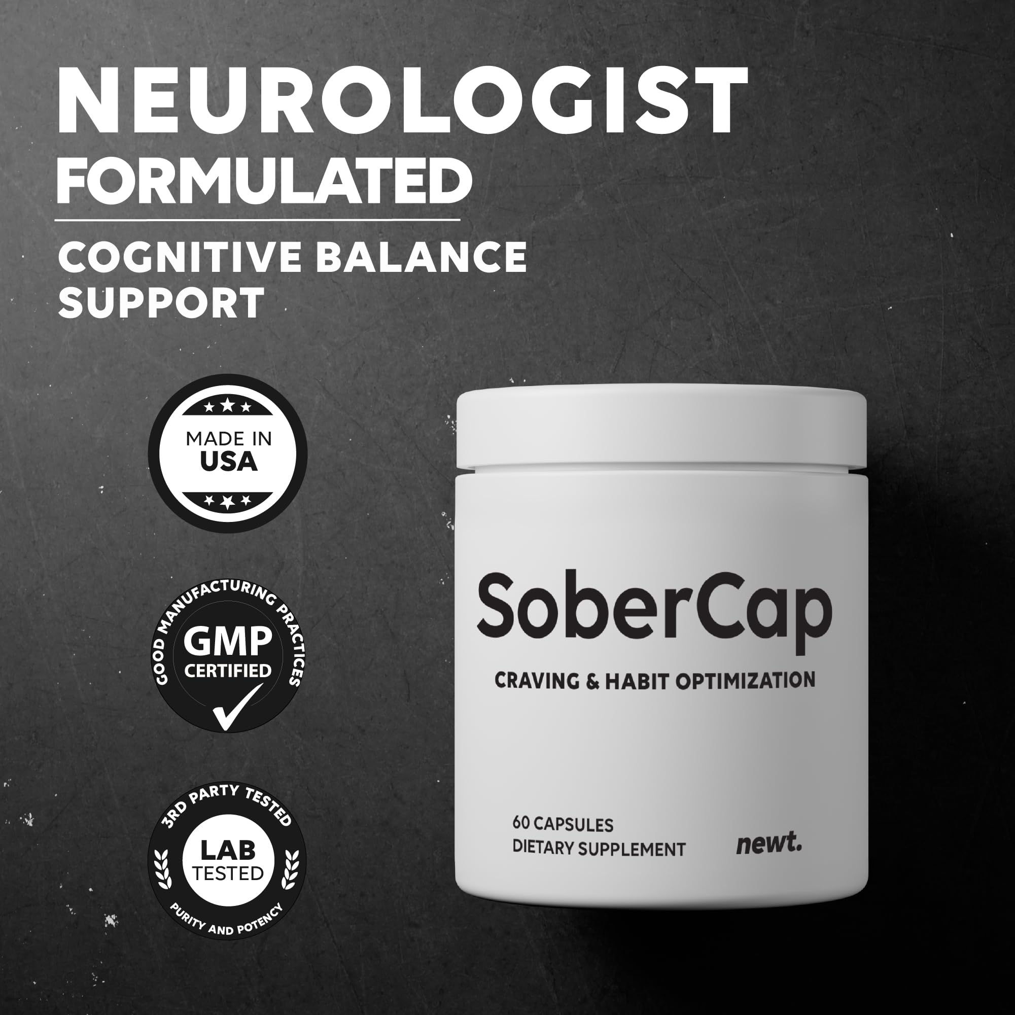 Newt SoberCap powder-form pack opened to mix with water for easy on-the-go use.