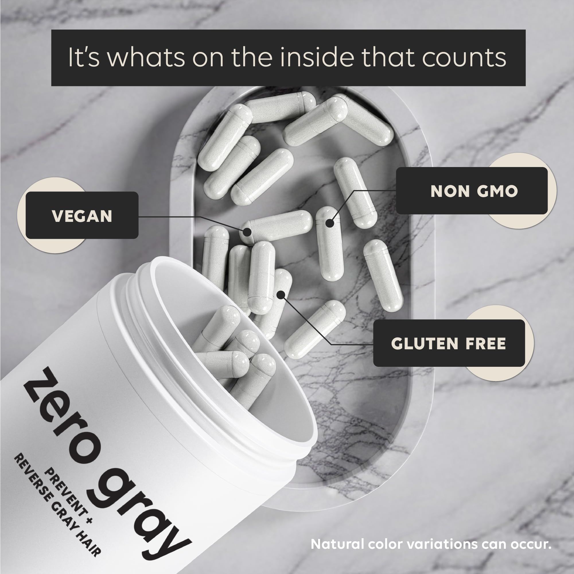 ZERO GRAY label detail emphasizes non-GMO and gluten-free quality.