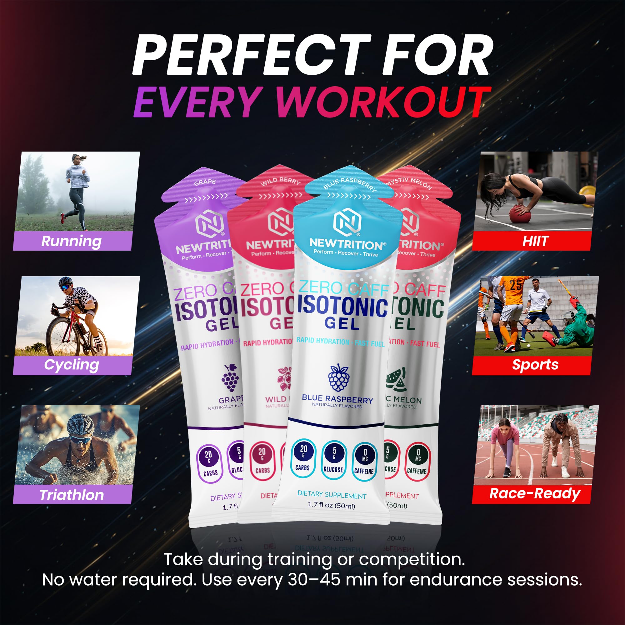 NewTrition Energy Gel Easy On Stomach reduces heaviness during workouts.
