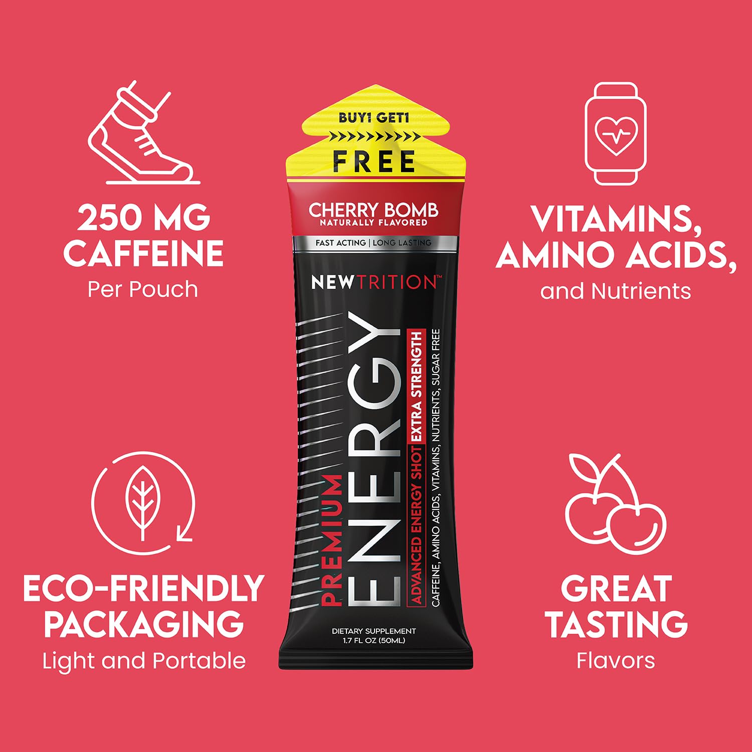 NewTrition vitamin B enhanced formula in a compact shot bottle for daily energy