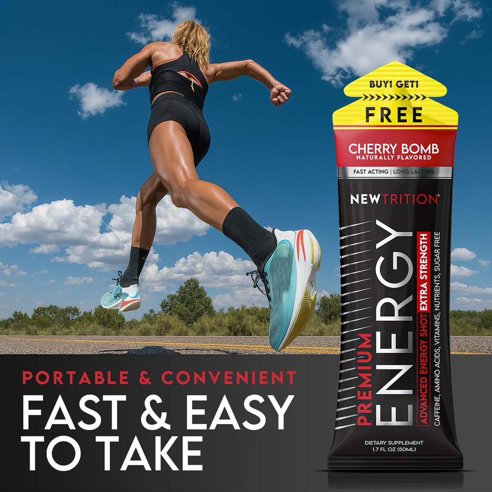 NewTrition On the go energy shot in a pack ideal for workouts and travel