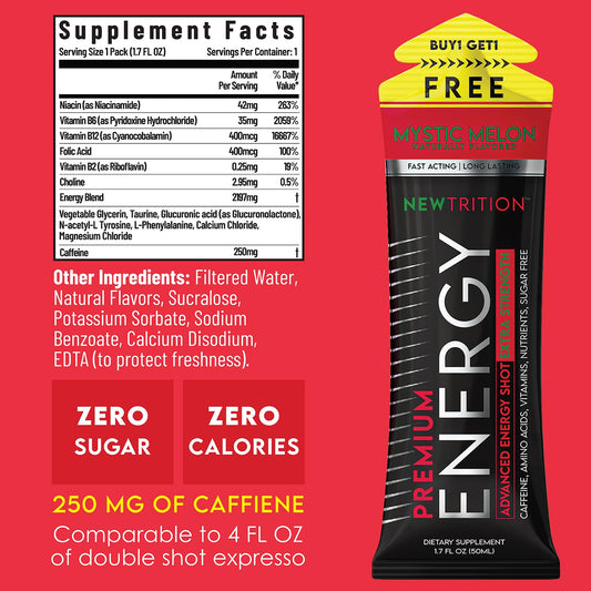 NewTrition energy shot top view shows compact 1.7 oz bottle for on-the-go energy