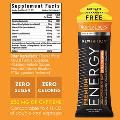 NewTrition Blue Raspberry energy shot bottle delivers quick alertness and caffeine