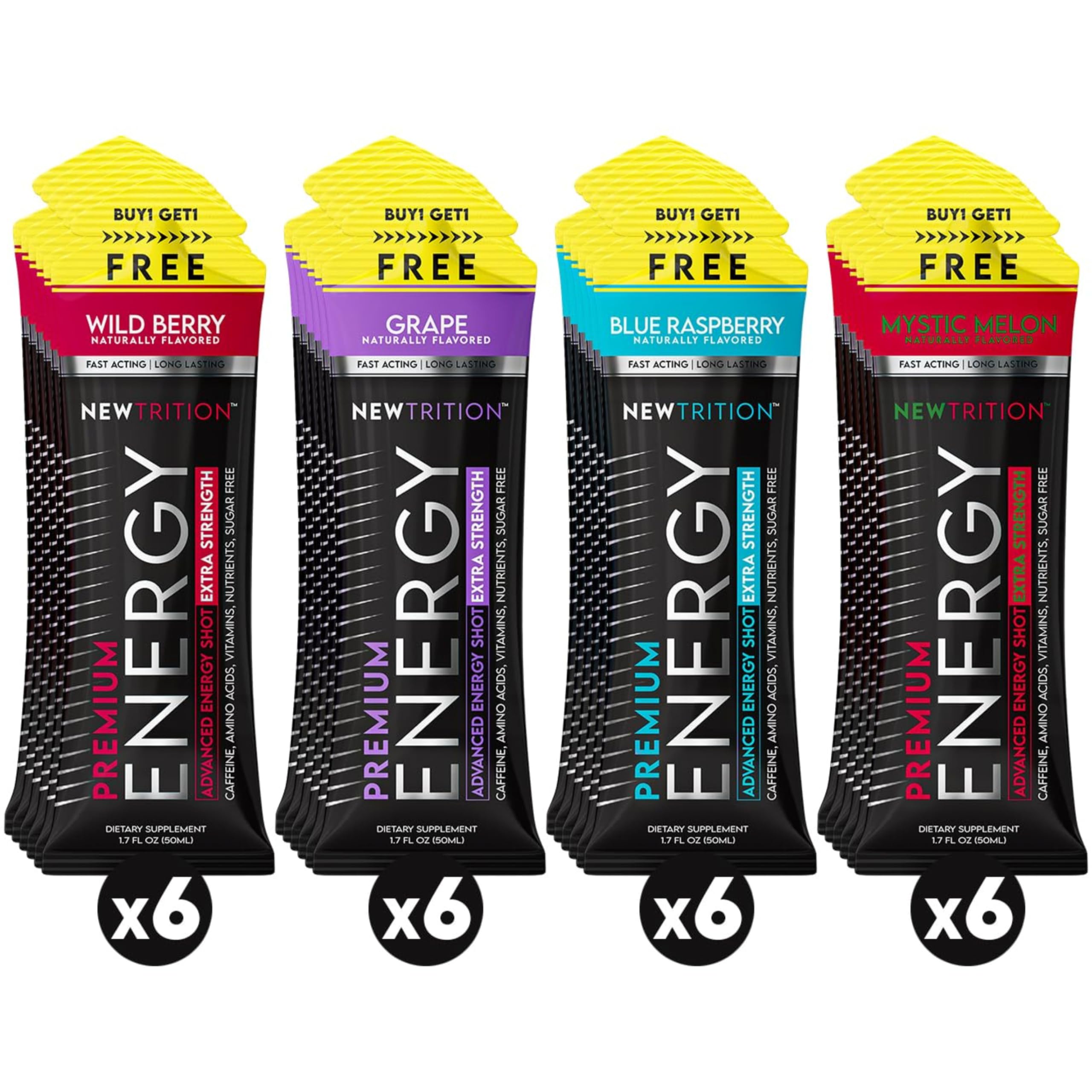 NewTrition energy shot blue raspberry for focused study and on-the-go use