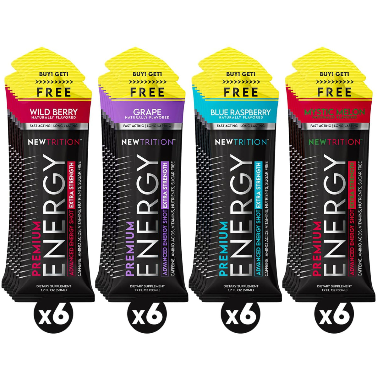 NewTrition energy shot blue raspberry for focused study and on-the-go use