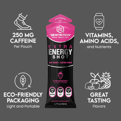 NewTrition extra strength energy shot grape bottle supports steady concentration for work