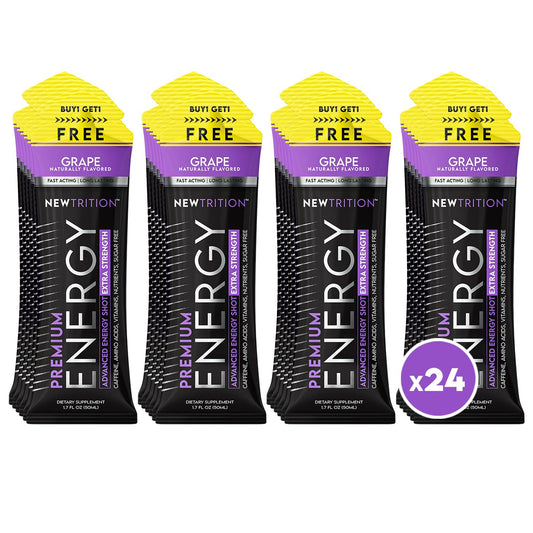 NewTrition Extra Strength Energy Shot grape bottle boosts focus and sustained energy
