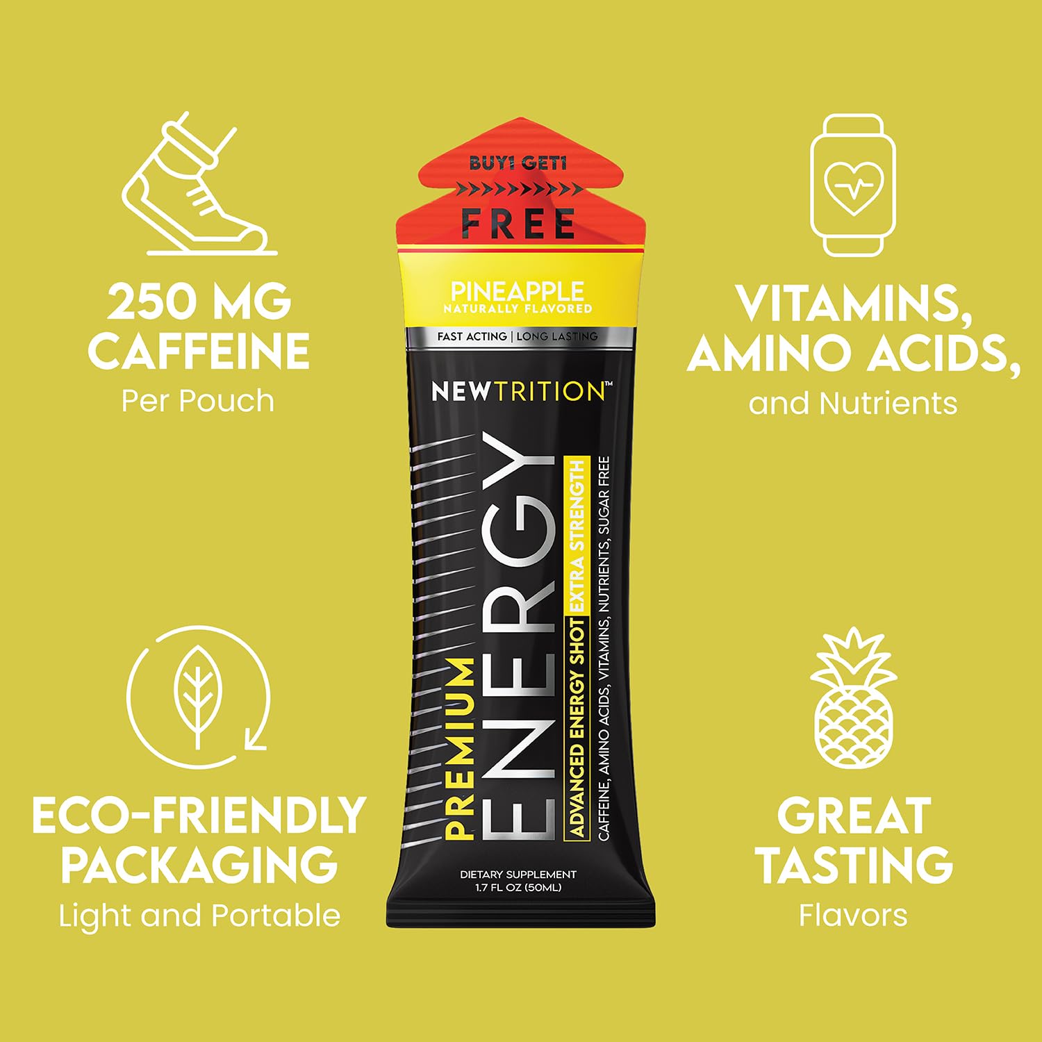 NewTrition Extra Strength Energy Shot with variety of flavors for personalized energy.