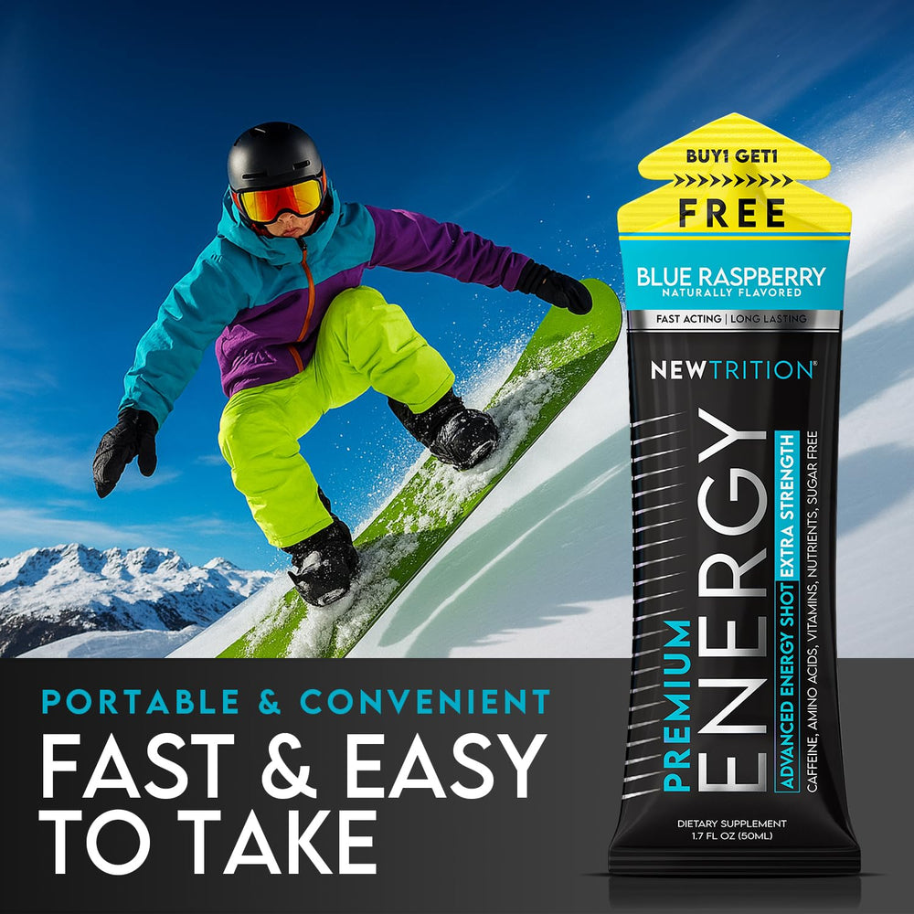 NewTrition Extra Strength Energy Shot apple-surge bottle enhances study focus