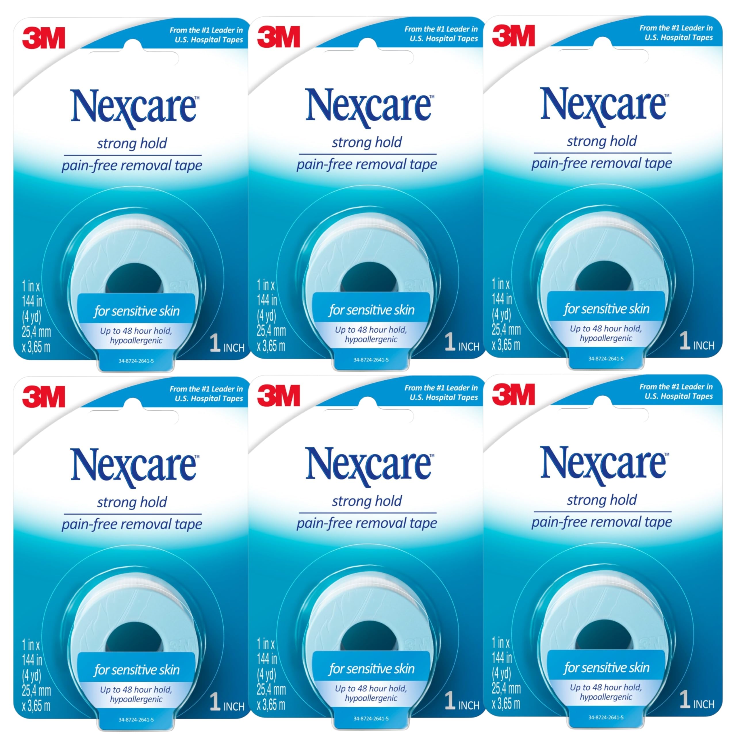 Nexcare Sensitive Skin Low Trauma Tape roll close-up highlighting gentle adhesion for delicate skin