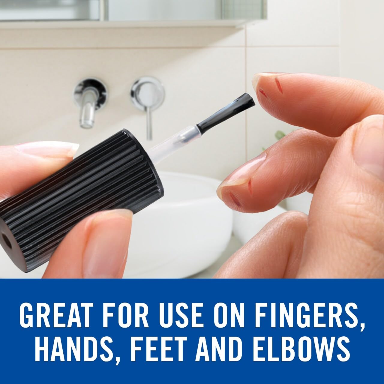 Nexcare Skin Crack Care dries quickly for minimal downtime during daily tasks.