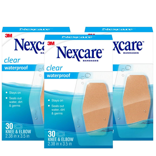 Nexcare Waterproof Bandages pack front view, ideal for protection on the go