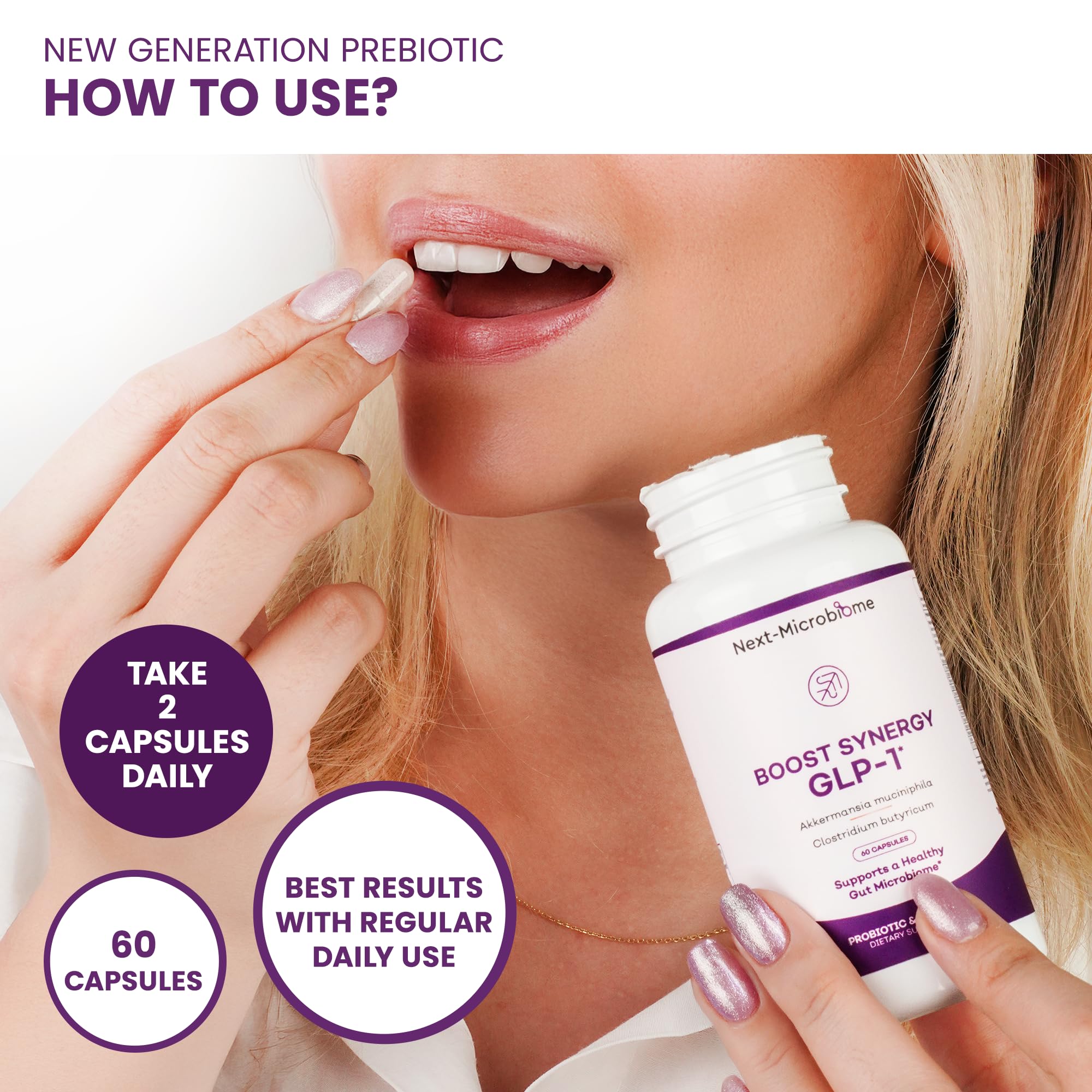 Next-Microbiome Boost Synergy bottle demonstrates GMP-certified USA manufacturing