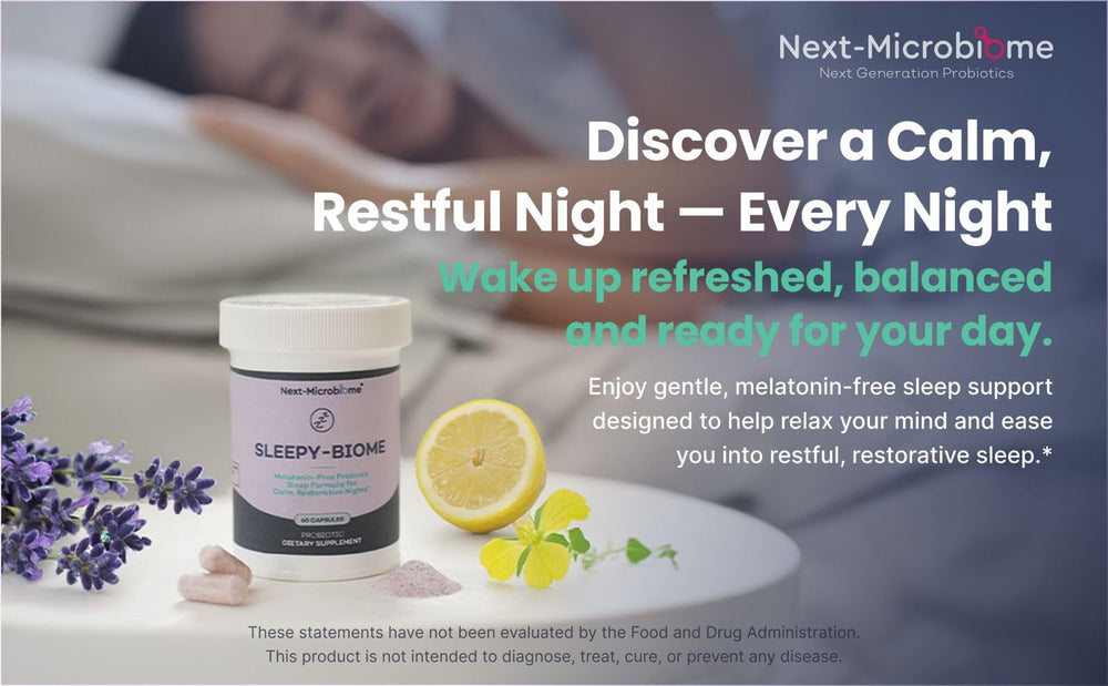 Sleepy-Biome capsules close-up highlighting non-melatonin sleep support