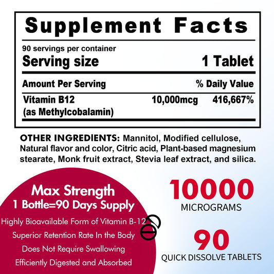 Nextdia B12 strawberry-flavored chewable tablet for easy daily use.