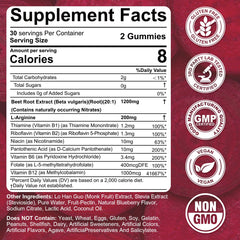 Nextdia Beet Root Gummies bottle close-up shows vibrant red chews for daily use.