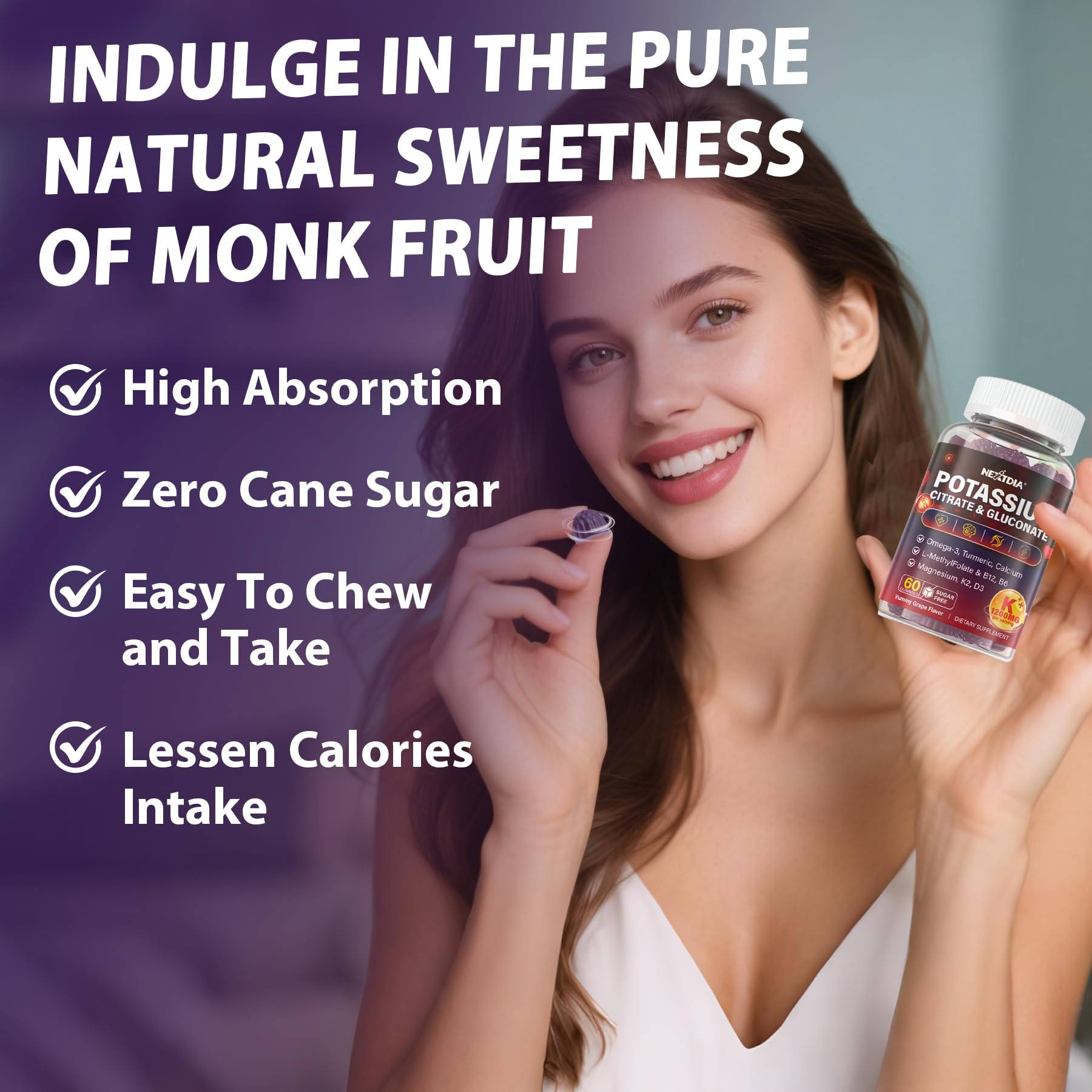 Nextdia bottle back shows nutrition facts and minerals