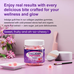 Nextdia Collagen Gummies sugar-free icon and clean label emphasis