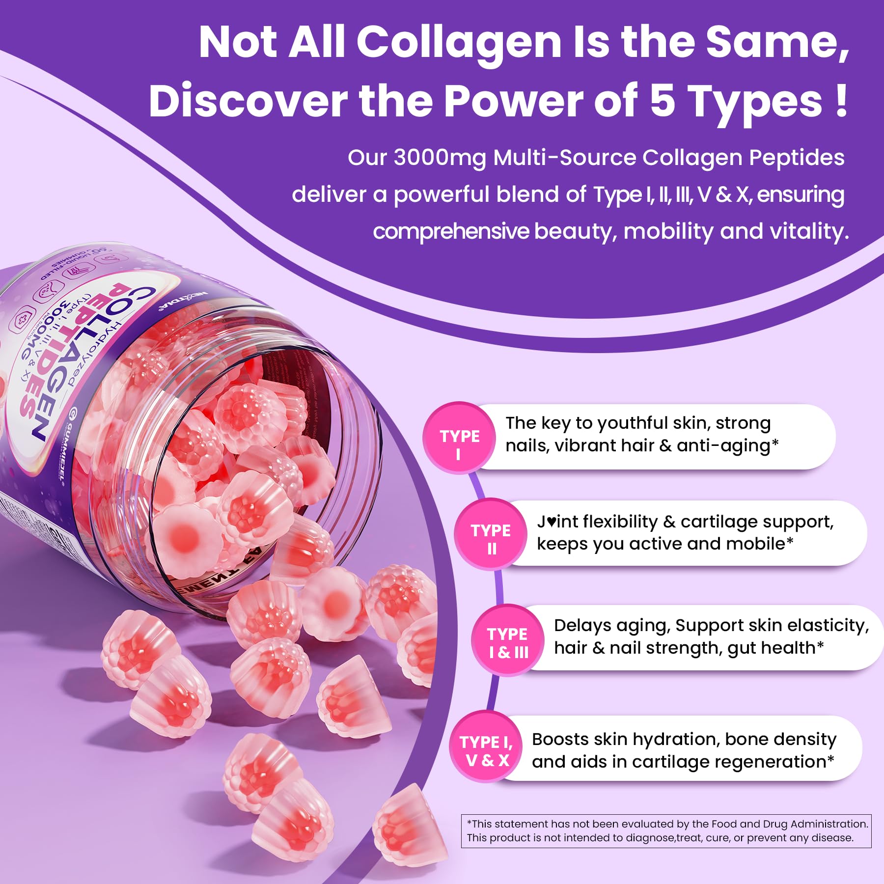 Nextdia collagen gummies tropical flavor chew with enjoyable texture