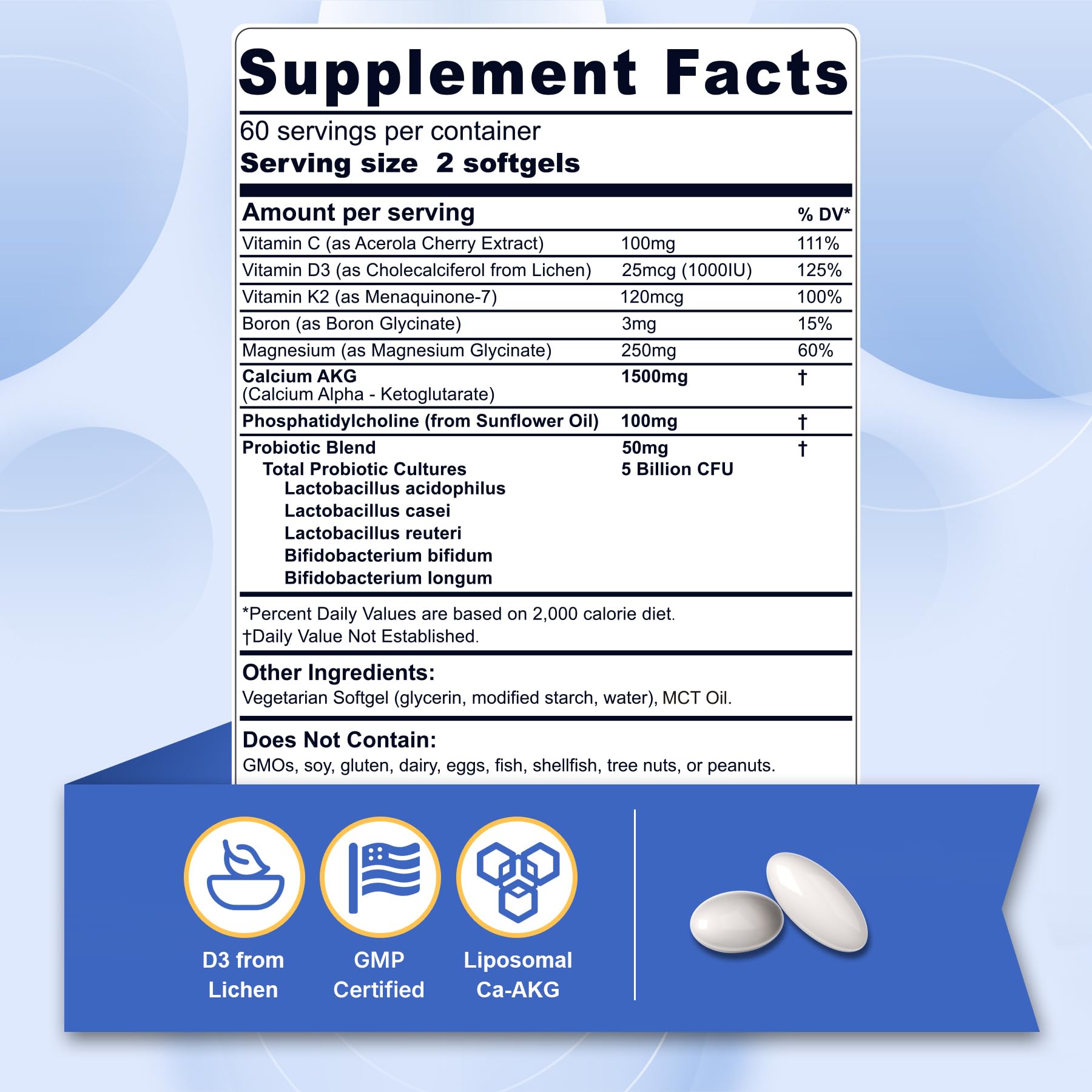 Nextdia vitamin D3 and K2 softgels emphasizing proper calcium delivery to bones