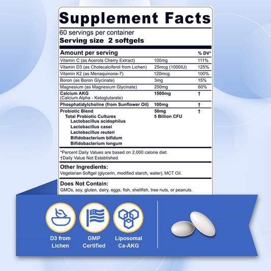 Nextdia vitamin D3 and K2 softgels emphasizing proper calcium delivery to bones