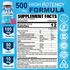Nextdia GABA Gummies closeup showing sugar-free blueberry gummy for mood support