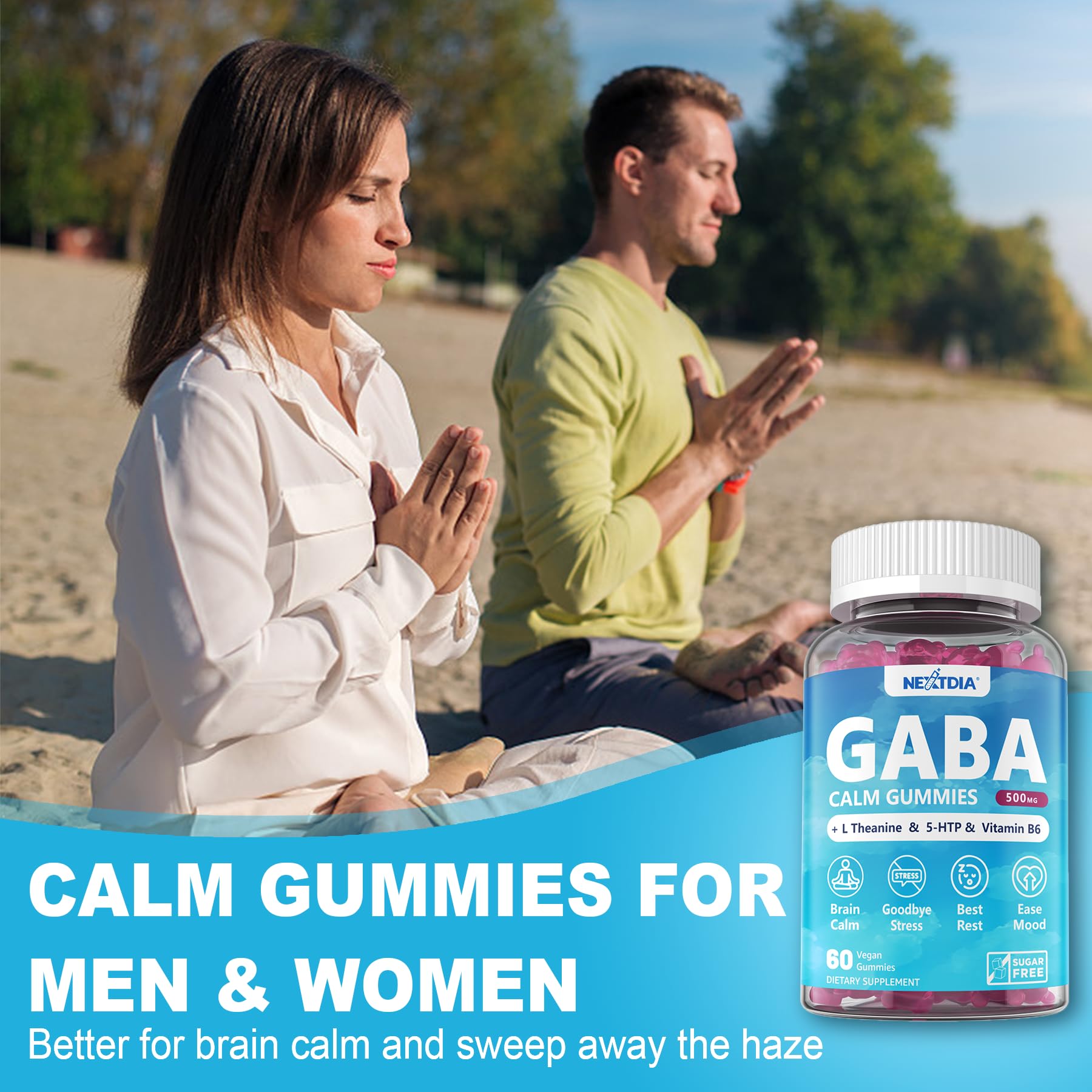 Nextdia GABA Gummies textured gummy demonstrates a pleasant bite and focus