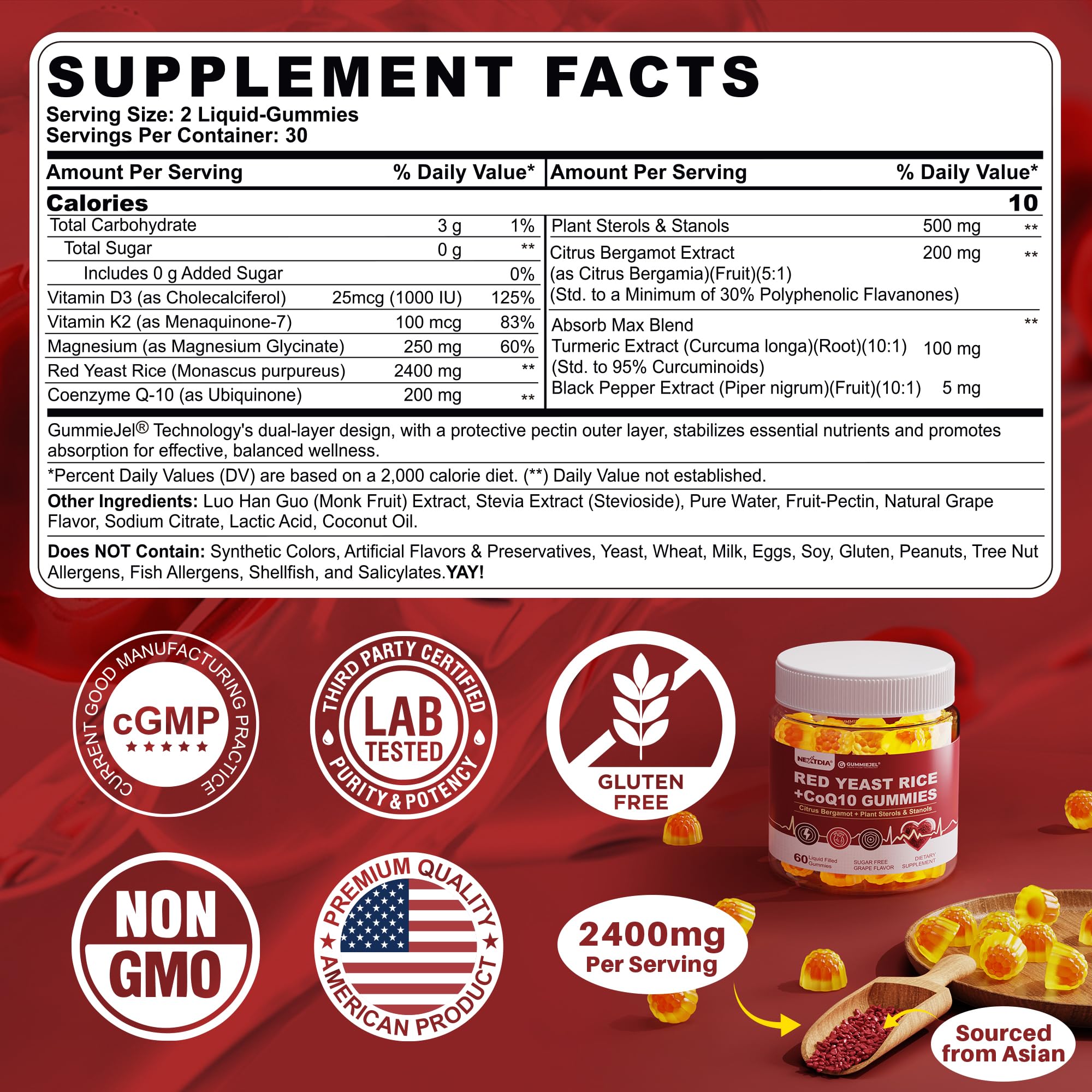 Nextdia gummies being poured to show easy-to-chew daily use.