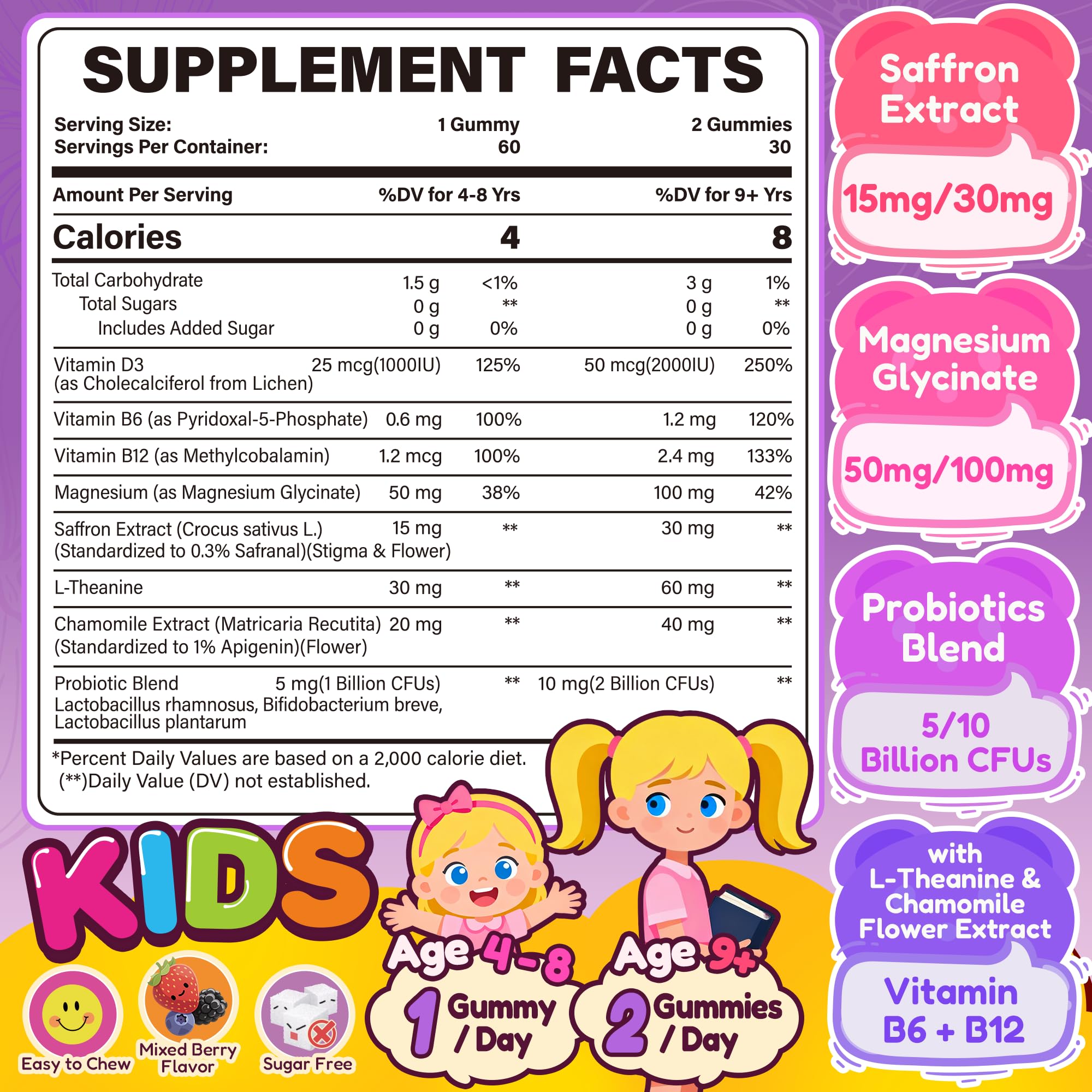 Nextdia Happy Saffron Gummies close-up of gummies with natural color for daily calm
