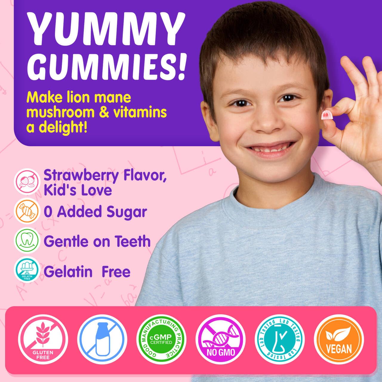 Nextdia Kids Brain Gummies with super greens for immunity support.