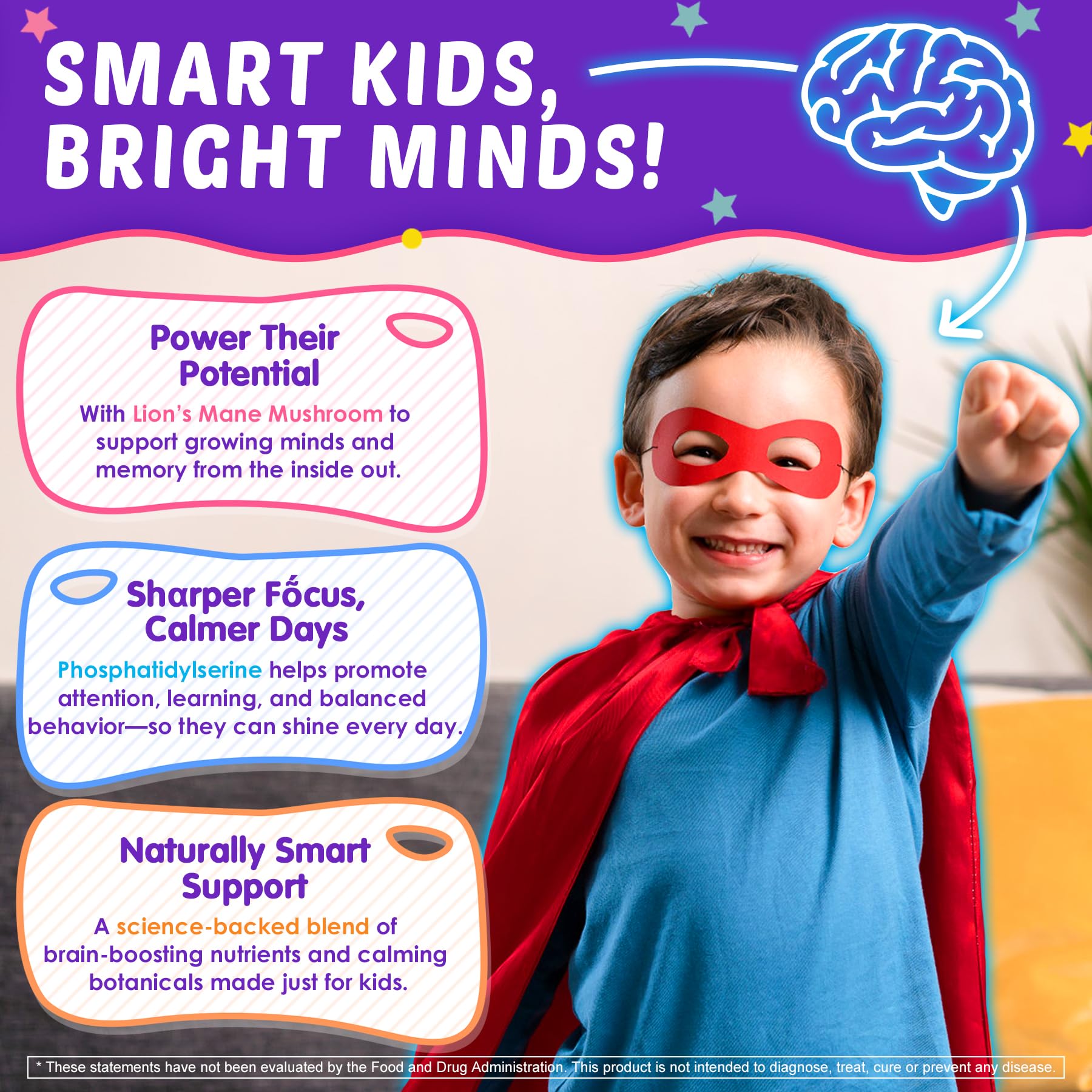 Nextdia Kids Brain Gummies vision-support with lutein and zeaxanthin helps shield eyes from screen fatigue.