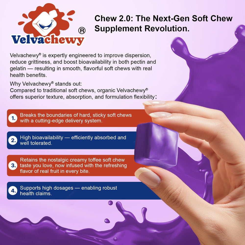 Nextdia Kids Calcium Soft Chews designed with Velvachewy 2.0 texture