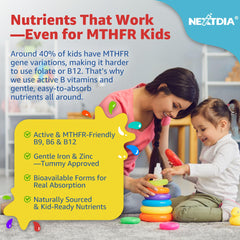 Nextdia Kids Multivitamin Gummies algae Omega-3 icon illustrating EPA/DHA support for growing minds.