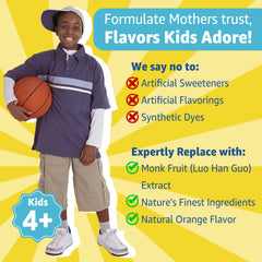Nextdia Kids Multivitamin Gummies enjoying gummies at breakfast table illustrating daily routine.