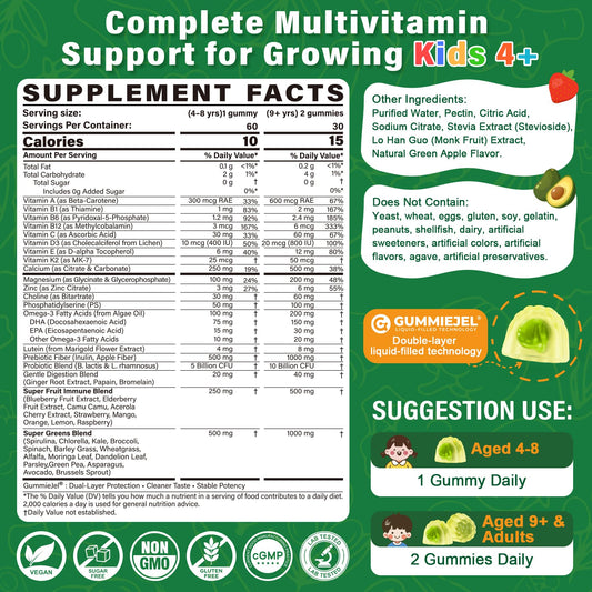 Nextdia Kids Multivitamin Gummies liquid core view shows GummieJel technology.