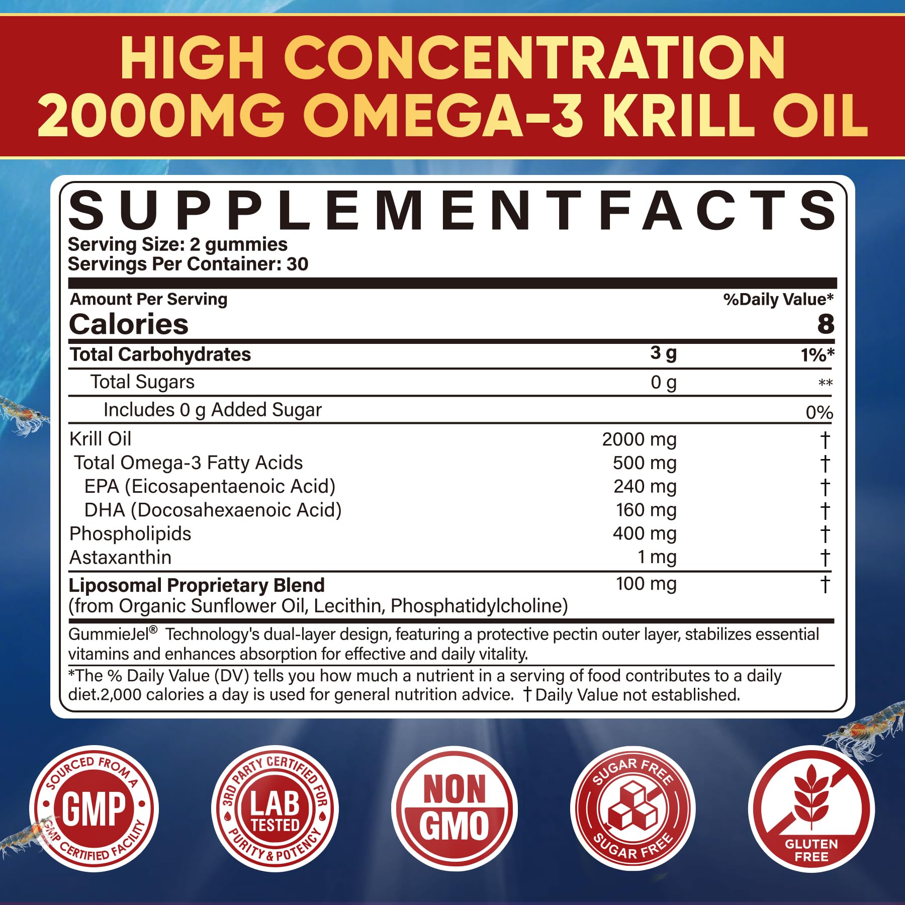 Nextdia krill oil gummies bottle pour shows convenient daily dose for on-the-go wellness.
