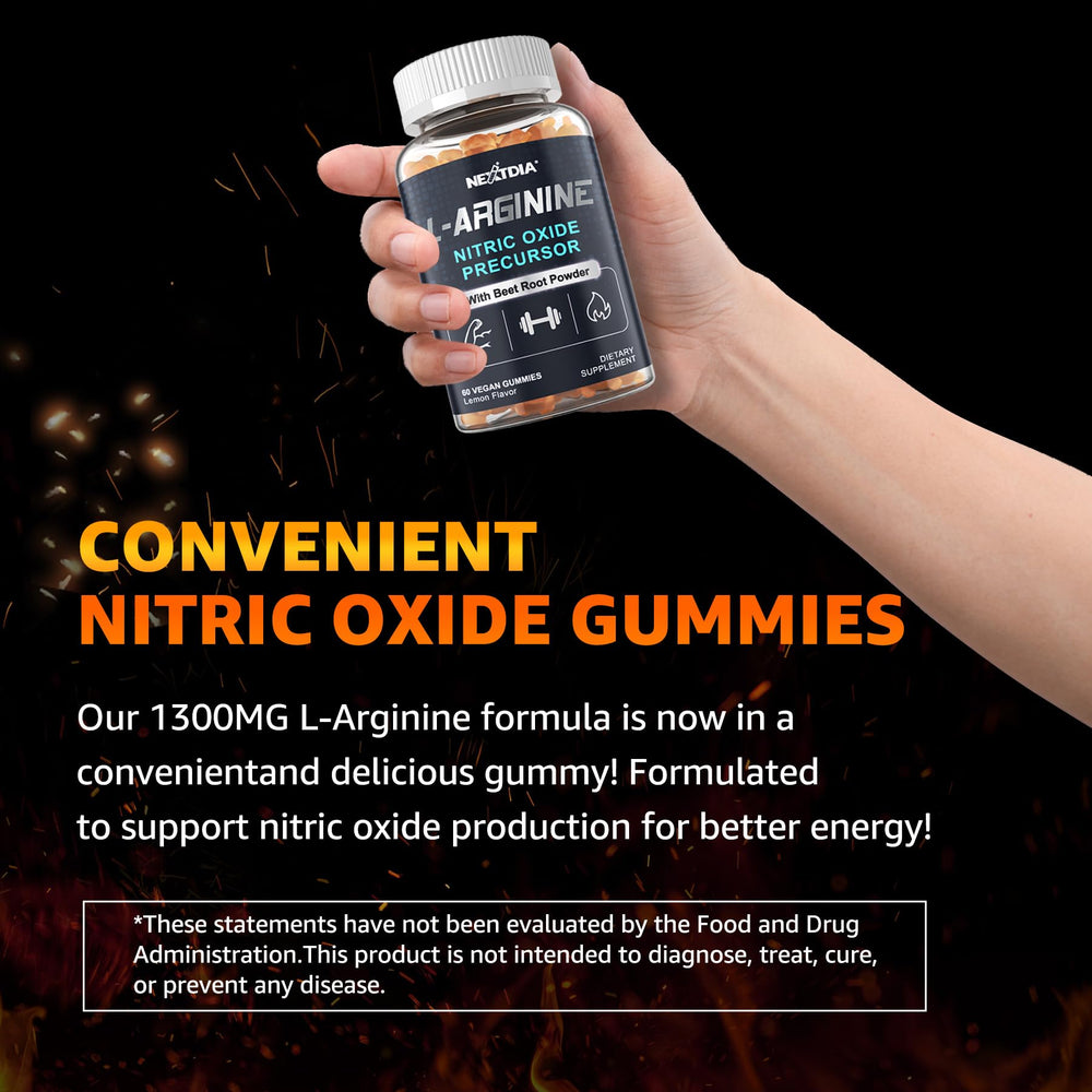 Nextdia L Arginine Gummies with L Citrulline suggests potential support for activity.